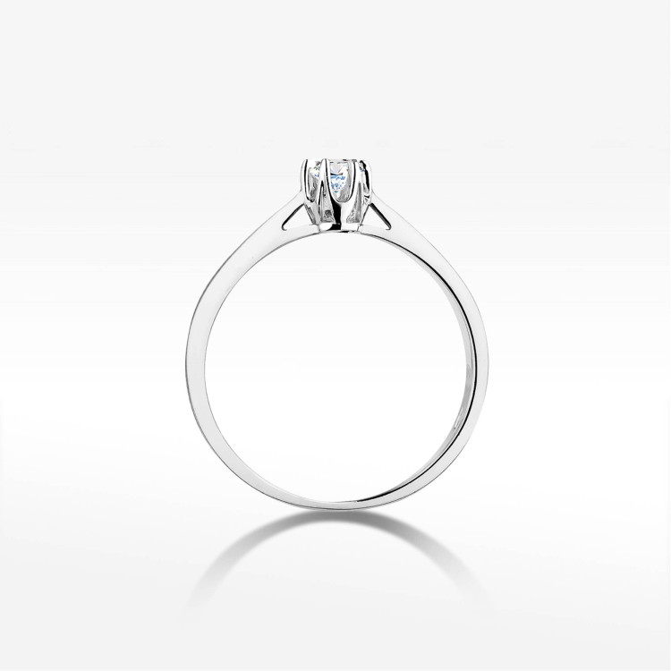 Pierścionek W0295 Diament 0,12ct białe złoto