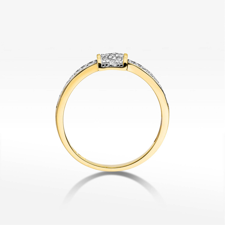Pierścionek PV-050 z diamentami żółte złoto
