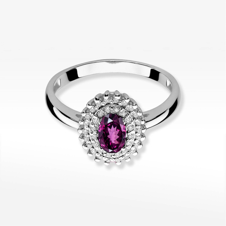 Pierścionek PV-138 Rodolit 0,50ct białe złoto