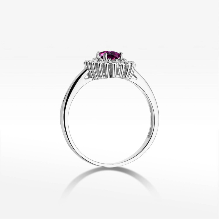 Pierścionek PV-138 Rodolit 0,50ct białe złoto