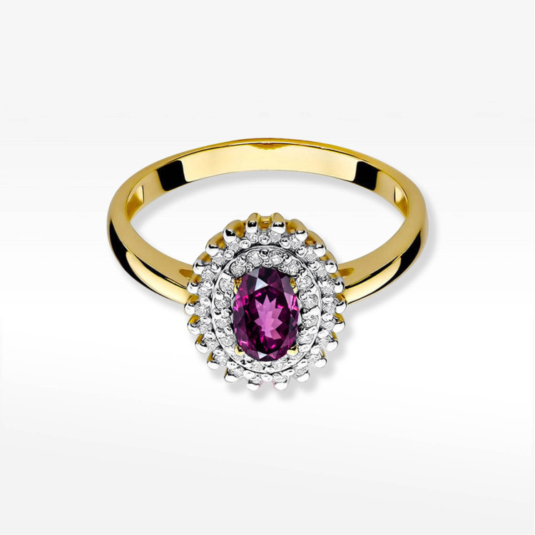 Pierścionek PV-138 Rodolit 0,50ct żółte złoto
