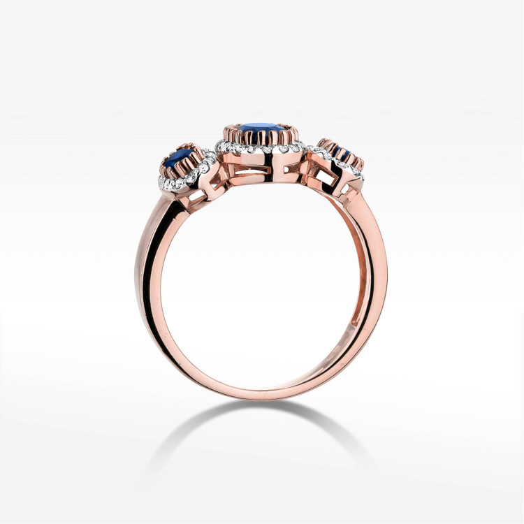 Pierścionek W0309 Szafir 1,74 ct różowe złoto