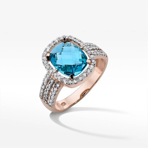 Pierścionek W0313 Topaz Swiss 3,31ct różowe złoto