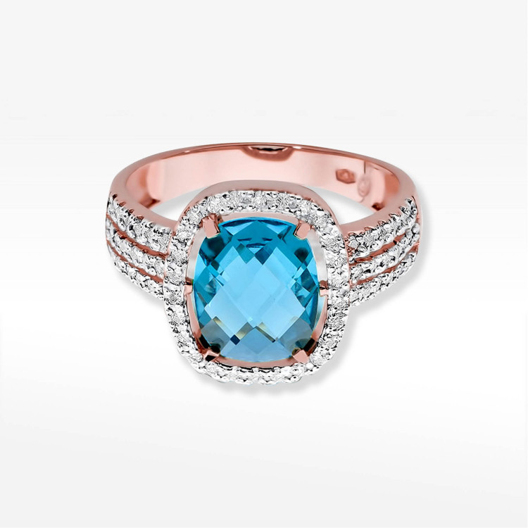 Pierścionek W0313 Topaz Swiss 3,31ct różowe złoto