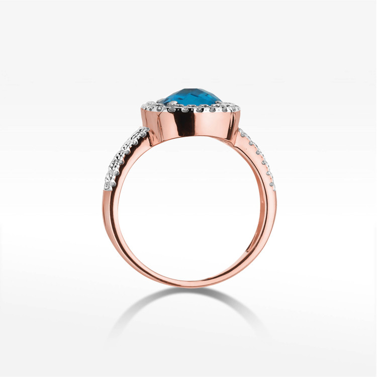 Pierścionek W0313 Topaz Swiss 3,31ct różowe złoto