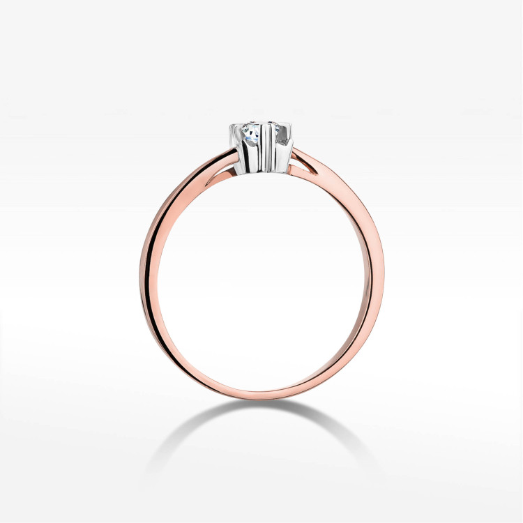 Pierścionek W0318 Diament 0,10ct różowe złoto