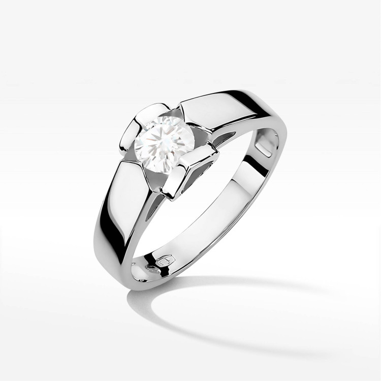 Pierścionek W0320 Diament Laboratoryjny 0,50ct białe złoto