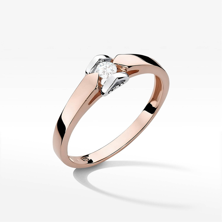 Pierścionek W0320 Diament 0,04ct różowe złoto
