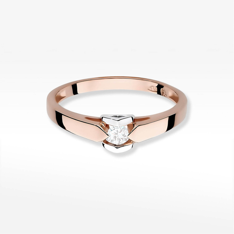 Pierścionek W0320 Diament 0,04ct różowe złoto