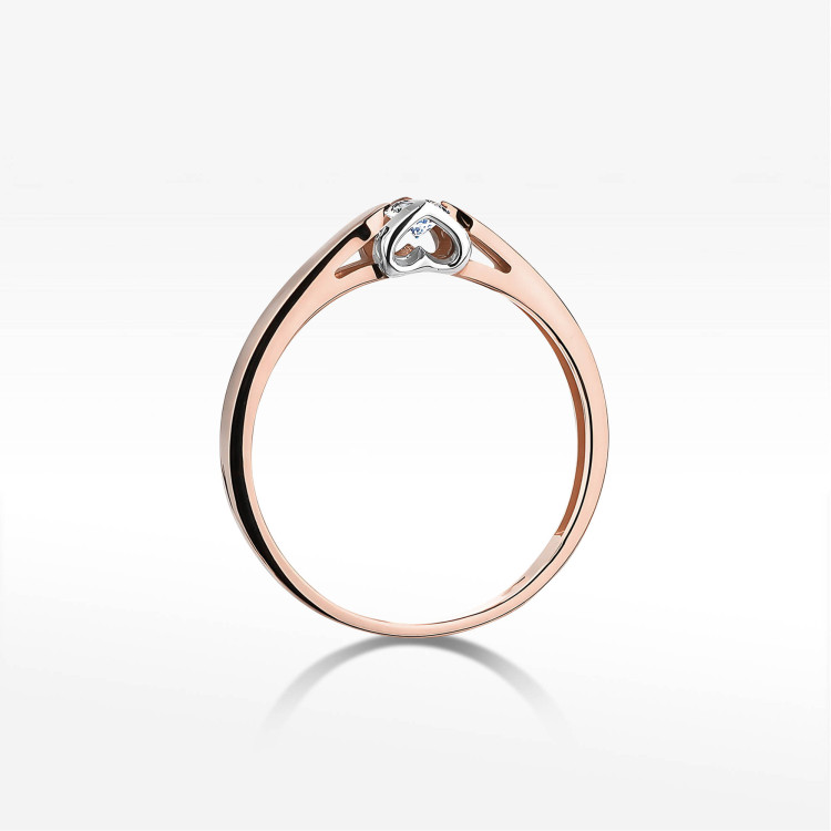 Pierścionek W0320 Diament 0,04ct różowe złoto