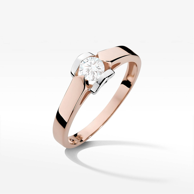Pierścionek W0320 Diament 0,30ct różowe złoto
