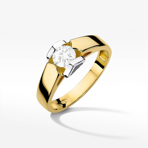 Pierścionek W0320 Diament 0,50ct żółte złoto