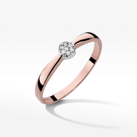 Pierścionek Diament 0,035ct różowe złoto W0322
