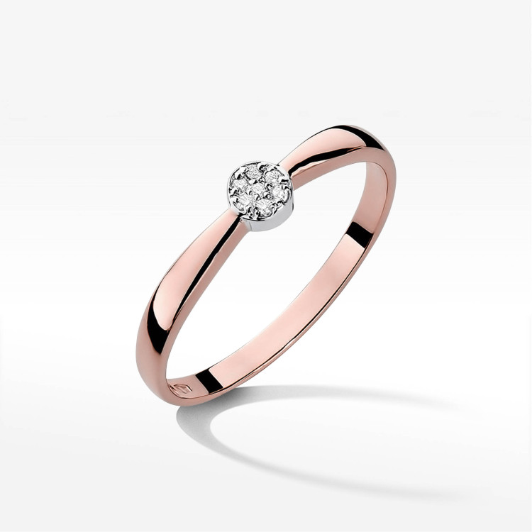 Pierścionek Diament 0,035ct różowe złoto W0322