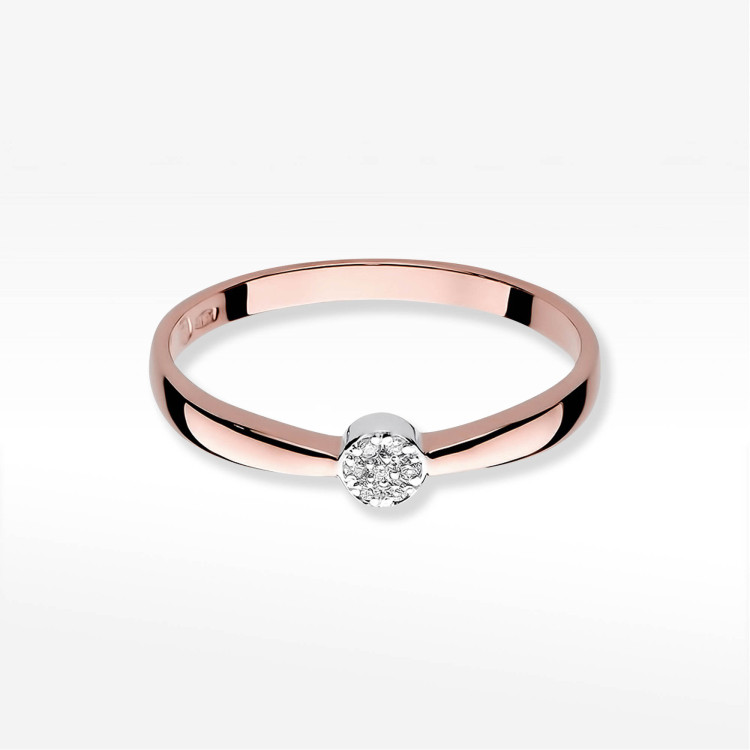 Pierścionek Diament 0,035ct różowe złoto W0322