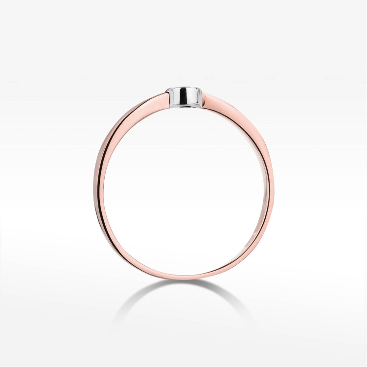 Pierścionek Diament 0,035ct różowe złoto W0322