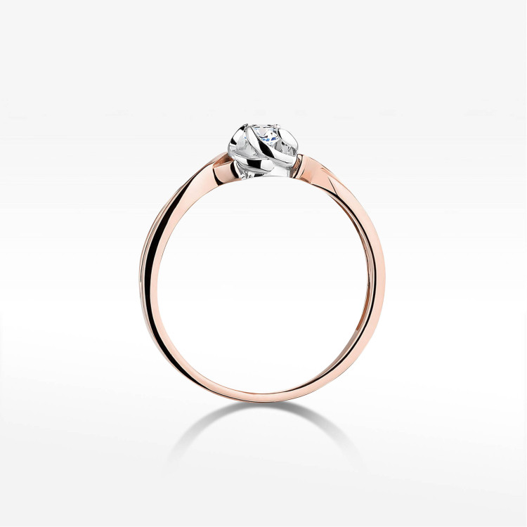 Pierścionek W0329 Diament 0,10ct różowe złoto