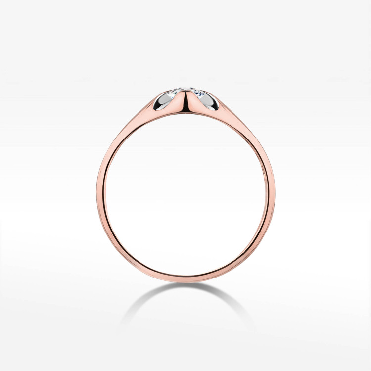 Pierścionek W0331 Diament 0,10ct różowe złoto