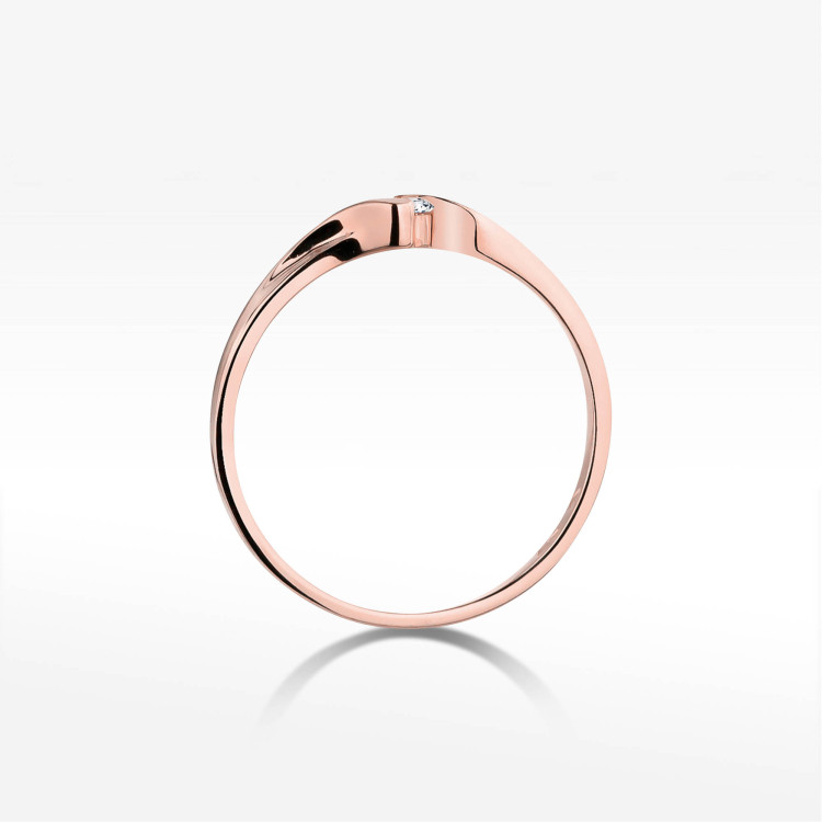Pierścionek W0332 Diament 0,09ct różowe złoto