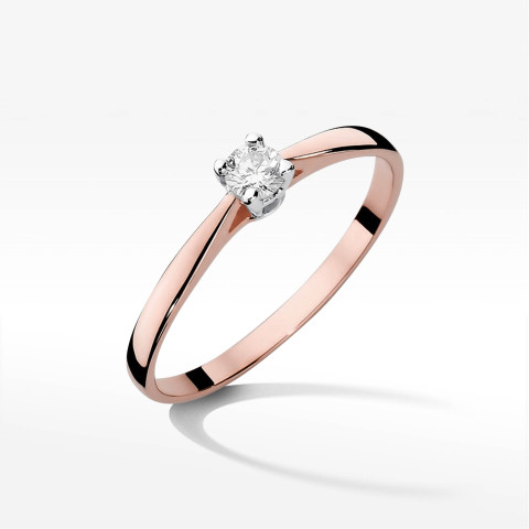 Pierścionek W0335 Diament 0,15ct różowe złoto
