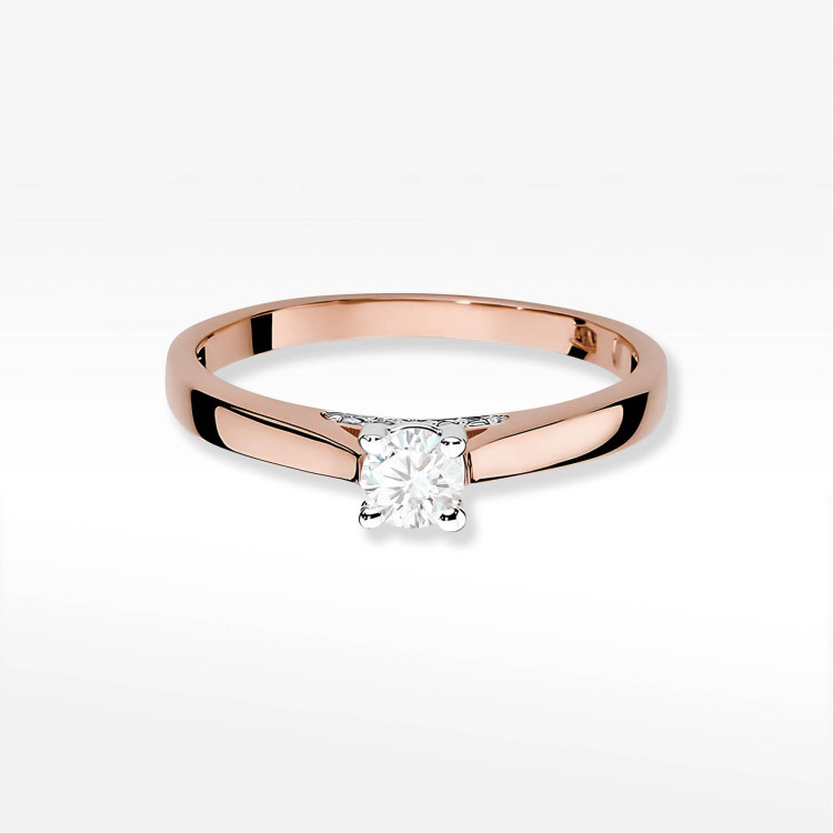Pierścionek W0341 Diament 0,30ct różowe złoto