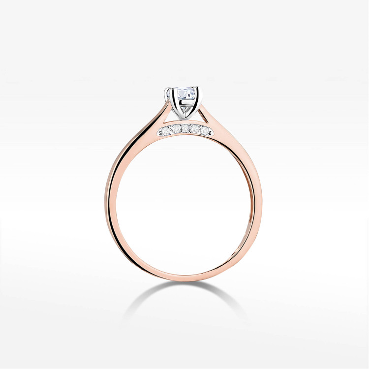 Pierścionek W0341 Diament 0,30ct różowe złoto