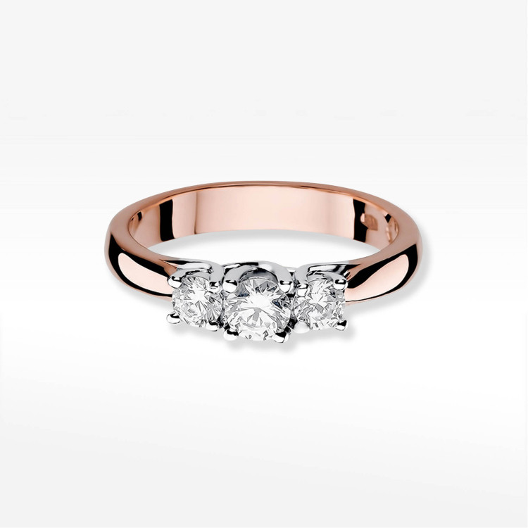 Pierścionek W0344 Diament 0,49ct różowe złoto