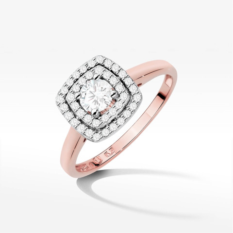 Pierścionek W0345 Diament Laboratoryjny 0,50ct różowe złoto