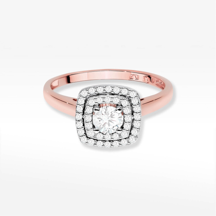 Pierścionek W0345 Diament Laboratoryjny 0,50ct różowe złoto