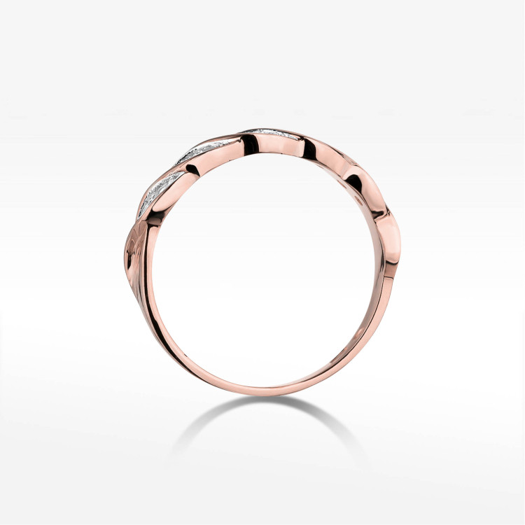 Pierścionek różowe złoto z diamentami 0,20CT W0349