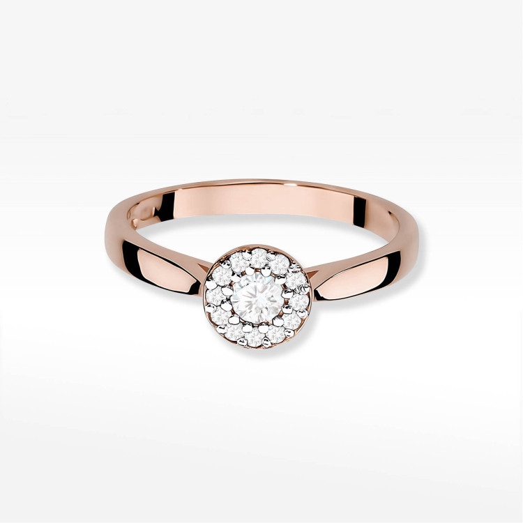 Pierścionek W0362 Diament 0,22ct różowe złoto