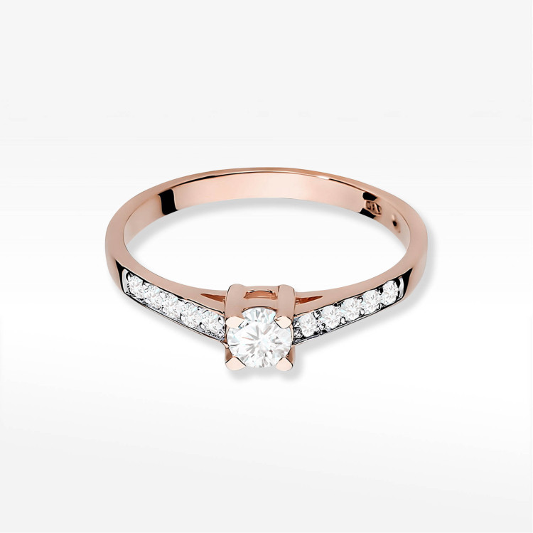 Pierścionek W0364 Diament Laboratoryjny 0,44ct różowe złoto