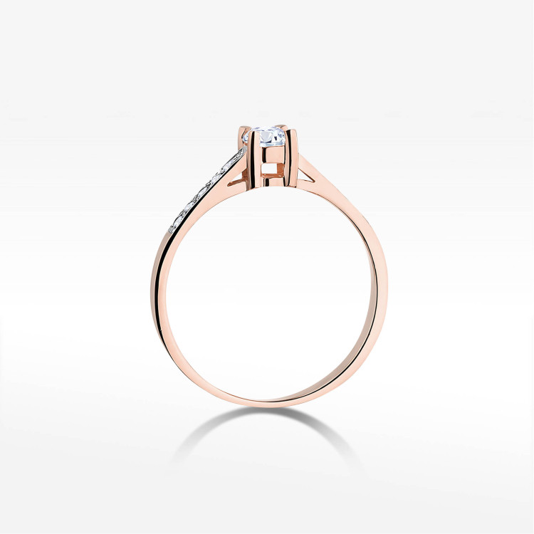 Pierścionek W0364 Diament Laboratoryjny 0,44ct różowe złoto