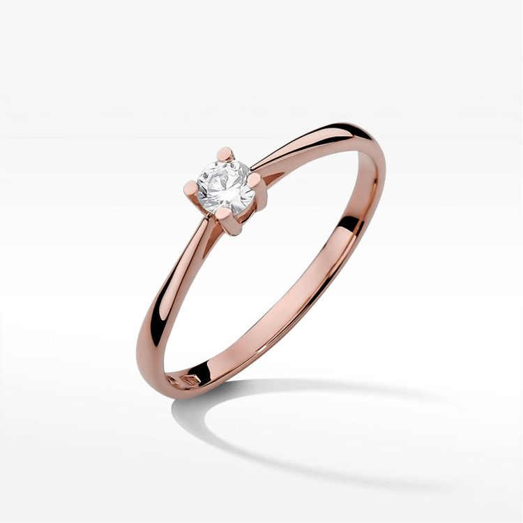 Pierścionek W0367 Diament 0,15ct różowe złoto