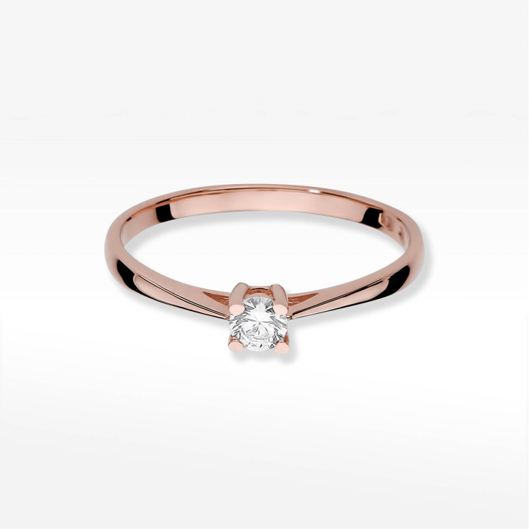 Pierścionek W0367 Diament 0,15ct różowe złoto