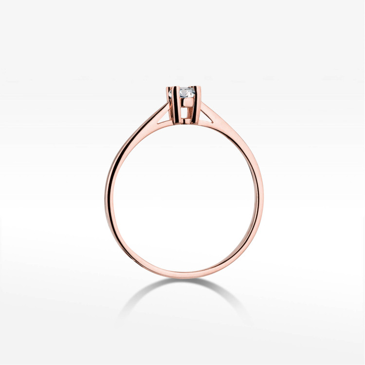 Pierścionek W0367 Diament 0,15ct różowe złoto