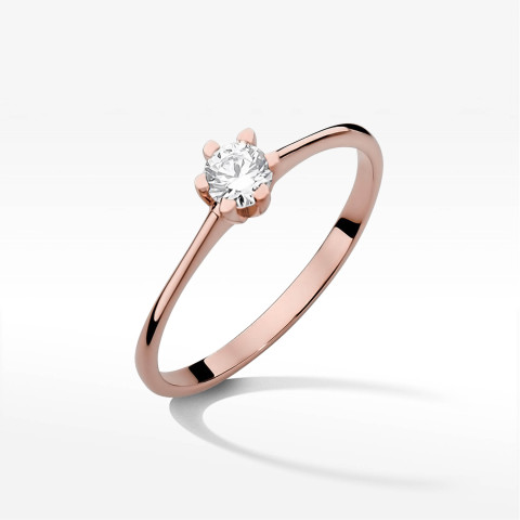 Pierścionek W0387 Diament 0,23ct różowe złoto