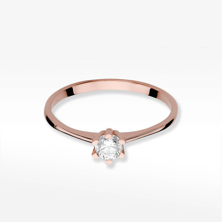 Pierścionek W0387 Diament 0,23ct różowe złoto