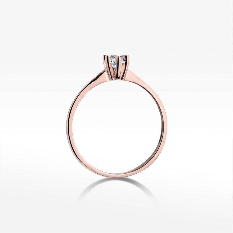 Pierścionek W0387 Diament 0,23ct różowe złoto