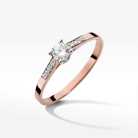 Pierścionek W0399 Diament 0,15ct różowe złoto
