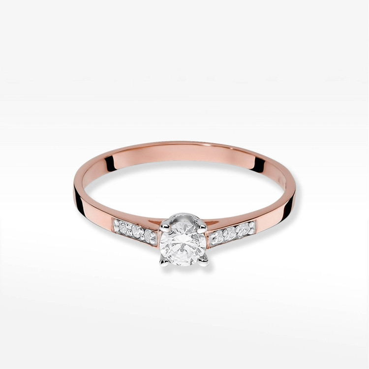 Pierścionek W0399 Diament 0,15ct różowe złoto