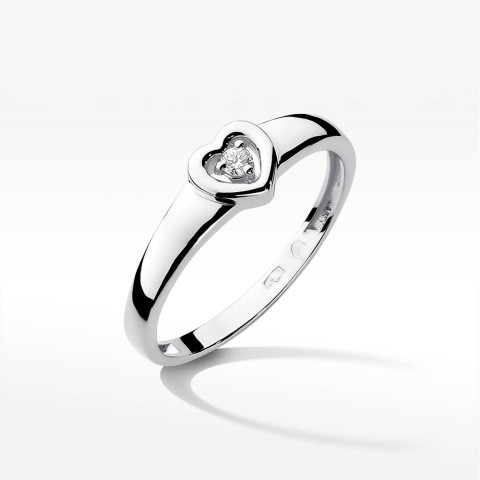 Pierścionek PV-115 Diament 0,04ct białe złoto