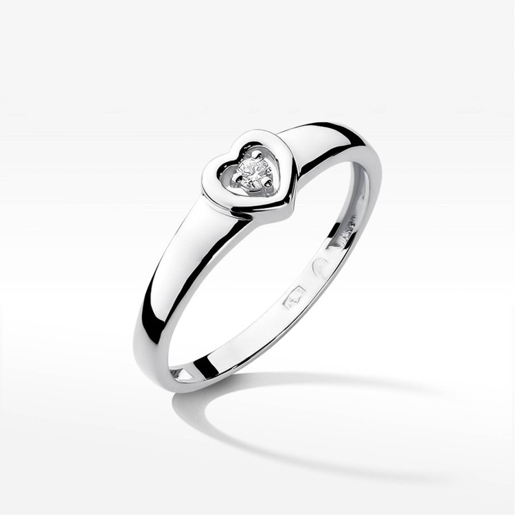 Pierścionek PV-115 Diament 0,04ct białe złoto