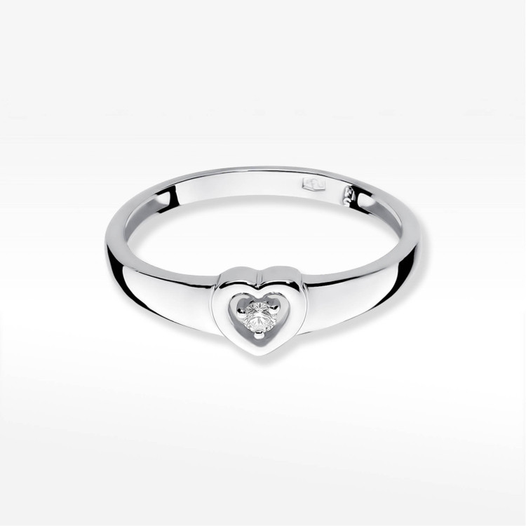 Pierścionek PV-115 Diament 0,04ct białe złoto