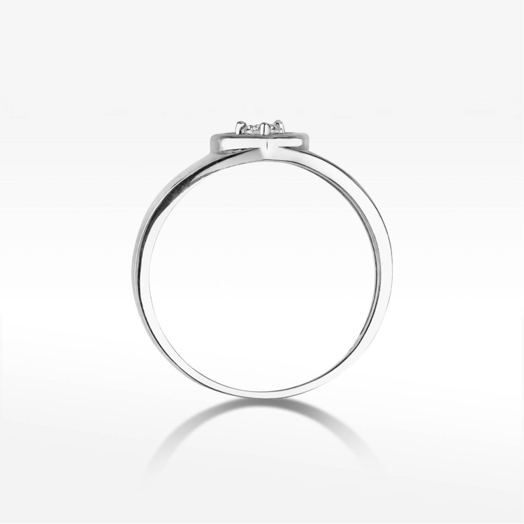 Pierścionek z białego złota z diamentem - próba 585 0,10CT PV-115B