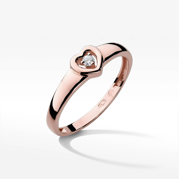 Pierścionek PV-115 Diament 0,04ct różowe złoto