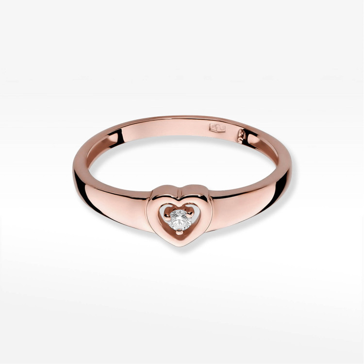 Pierścionek PV-115 Diament 0,04ct różowe złoto