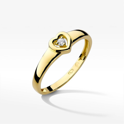 Pierścionek PV-115 Diament 0,04ct żółte złoto