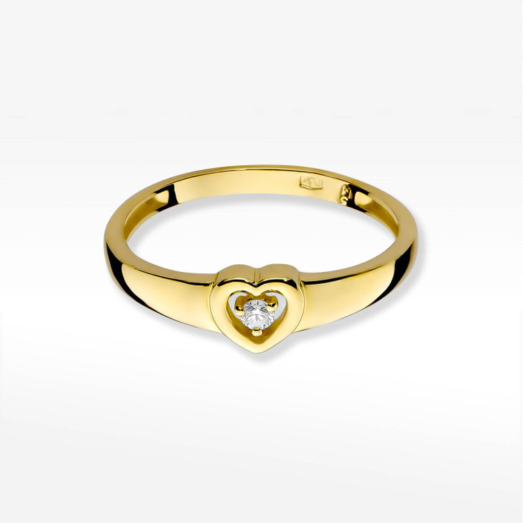 Pierścionek PV-115 Diament 0,04ct żółte złoto