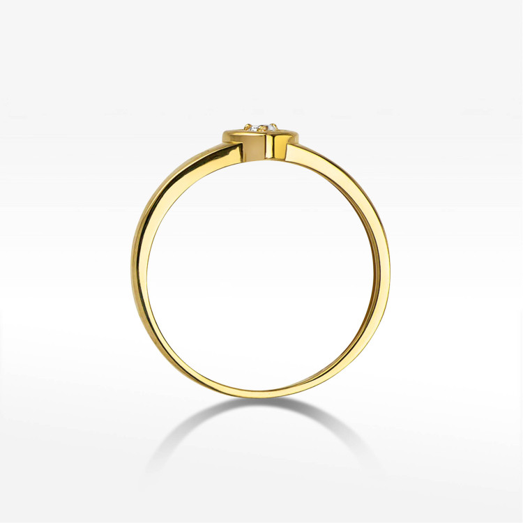 Pierścionek PV-115 Diament 0,04ct żółte złoto